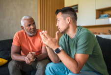 Two people having a conversation