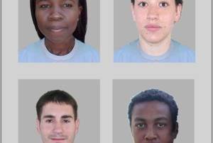 An example of pairs of photographs used by researchers in their study of racial preference