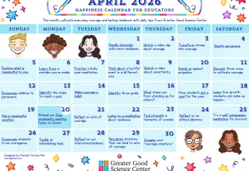 Your Happiness Calendar for Educators for April 2026