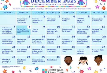 Your Happiness Calendar for Educators for December 2025