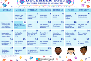 Your Happiness Calendar for Educators for December 2025