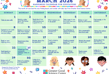 Your Happiness Calendar for Educators for March 2026