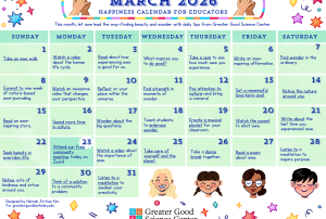 Your Happiness Calendar for Educators for March 2026