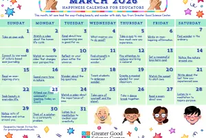 Your Happiness Calendar for Educators for March 2026