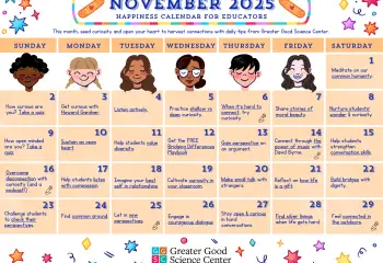 Your Happiness Calendar for Educators for November 2025