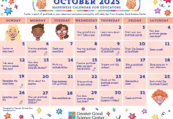 Your Happiness Calendar for Educators for October 2025