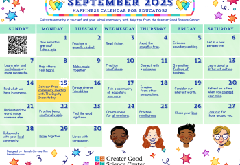 Your Happiness Calendar for Educators for September 2025