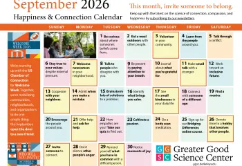 Your Happiness & Connection Calendar for September 2026