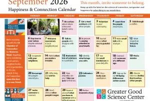 Your Happiness & Connection Calendar for September 2026