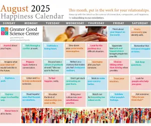 Keep Up with Our Happiness Calendar!