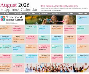 Keep Up with Our Happiness Calendar!