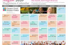 Your Happiness Calendar for August 2026