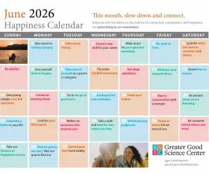 Keep Up with Our Happiness Calendar!