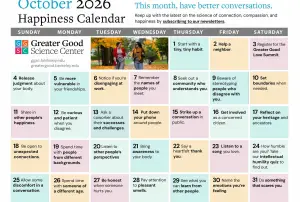 Your Happiness Calendar for October 2026