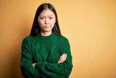 Annoyed woman with her hands crossed