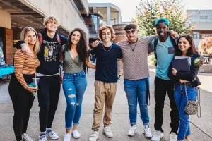 Group of 7 students at Linn-Benton Community College.