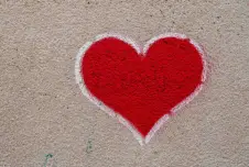 Chalk heart on a wall