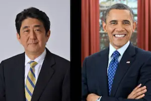 Japanese Prime Minister Shinzo Abe and US President Barack Obama