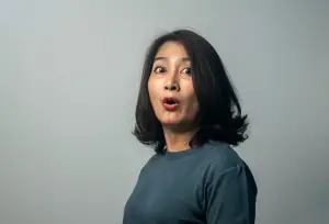 Woman looking surprised