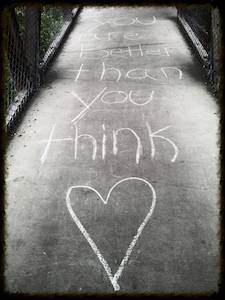 An image showing a walkway with the words 